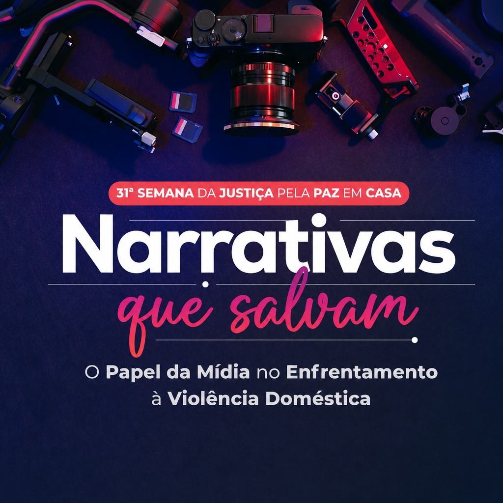 Peça gráfica do projeto Narrativas que Salvam sobre o papel da mídia no enfrentamento à violência doméstica